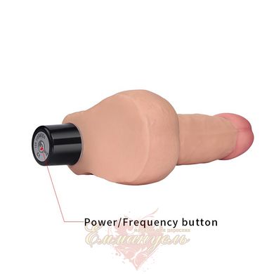 Realistic vibrator - Reel Softee Vibrator with balls Flesh 8,0"