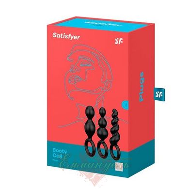 Набір анальних іграшок - Satisfyer Plugs black (set of 3) - Booty Call, макс. Діаметр 3 см