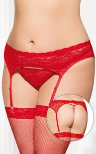 Пояс для чулок - Garterbelt 3305, Plus Size, red XL