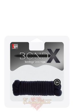 Bondage rope - BONDX LOVE ROPE - 5M, BLACK