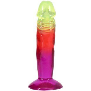 Фалоімітатор Doc Johnson Crystal Jellies 6.5 inch classic dong, райдужний SX4489 фото