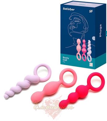 Набір анальних іграшок - Satisfyer Plugs colored (set of 3) - Booty Call, макс. Діаметр 3 см