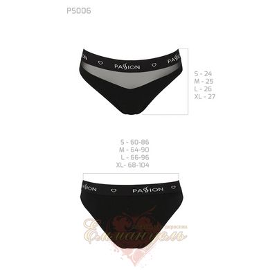 Трусики із прозорою вставкою - Passion PS006 PANTIES S, black