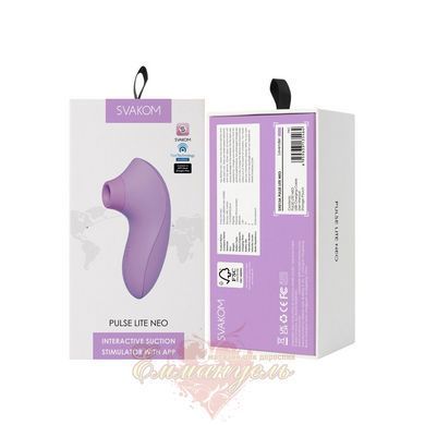 Вакуумный стимулятор - Svakom Pulse Lite Neo Lavender, управляется со смартфона SO7322 фото