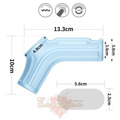 Насадка на член с вибрацией - Vibrating Ridge Knights Ring with Scrotum Sleeve (Blue) 6452LV343127 фото