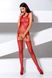 Bodystocking - Passion BS070 red, bodysuit, imitation stockings and fishnet top