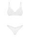 Білий мереживний комплект білизни Obsessive Alissium, бюстгальтер і трусики танга, XS/S SX0603 фото 6