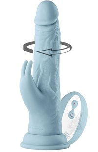 Rabbit vibrator with suction cup - FemmeFunn Vortex Turbo Rabbit with remote control, blue