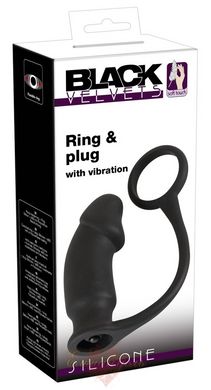 Анальна пробка - Black Velvets Ring + Plug