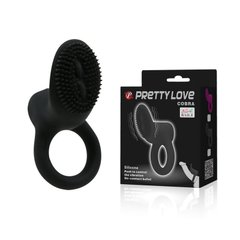 Erection ring - Cock ring, with on-contact vibrator, 100% silicone, 2 LR1130 batteries, Black