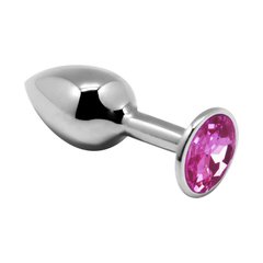 Анальная металлическая пробка с кристаллом - Alive Mini Metal Butt Plug Pink L