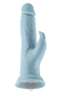 Rabbit vibrator with suction cup - FemmeFunn Vortex Turbo Rabbit with remote control, blue