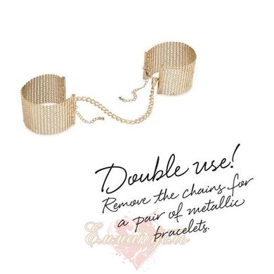 Наручники - Bijoux Indiscrets Desir Metallique Handcuffs - Gold, металлические, стильные браслеты