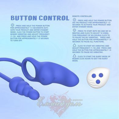 Вибрирующее эрекционное кольцо с анальной пробкой Chisa Kissen Dally 69281/CN-931069281 фото