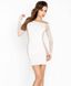 Боди - стокинг - Passion BS025 white, платье - сетка, спущенное плечо
