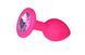 Butt Plug - Pink Silicone White Stone M 54789 - photos (1