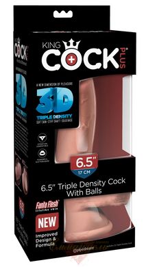 Фалоімітатор - King Cock Plus 6.5" Triple Density Cock with Balls - Light