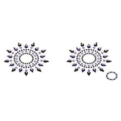 Пэстис из кристаллов - Petits Joujoux Gloria set of 2 - Black/Purple, украшение на грудь