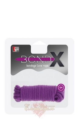 Bondage rope - BONDX LOVE ROPE - 5M, PURPLE