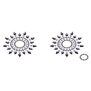 Пэстис из кристаллов - Petits Joujoux Gloria set of 2 - Black/Purple, украшение на грудь