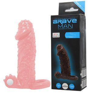 Насадка на член - Brave men Vibro Penis Sleeve Flesh 6603BI0508 фото