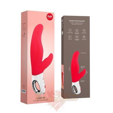 Rabbit vibrator for point A - Fun Factory LADY BI india red, 2 motors, 12 modes SX0942 &mdash; photos