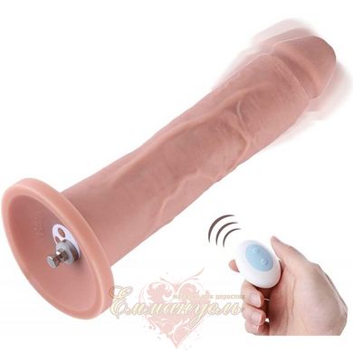 Dildo 10.2″ with vibration for sex machines - Hismith Silicone Dildo with Vibe, detachable KlicLok connector, remote control