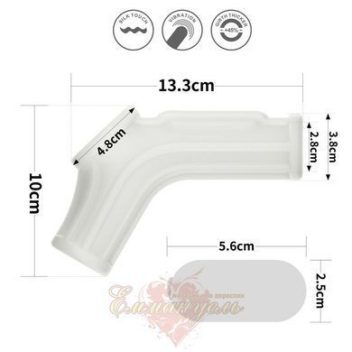 Vibrating Ridge Knights Ring with Scrotum Sleeve (White) 6452LVTOY868 &mdash; photos