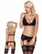 Set of linen - 810-SEG-1 black Obsessive, L / XL, bra, thong, garter belt