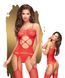 Бодистокинг с вырезом на животе Penthouse Hot Nightfall красный S/L &ndash; эротический комбинезон-сетка с поясом и чулками SO4395 фото 1