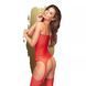 Бодистокинг с вырезом на животе Penthouse Hot Nightfall красный S/L &ndash; эротический комбинезон-сетка с поясом и чулками SO4395 фото 2