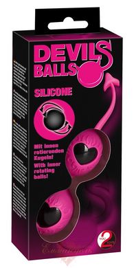 Vaginal beads - Devils Balls black/pink