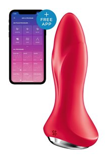 Анальная смарт вибропробка с жемчужным массажем - Satisfyer Rotator Plug 1+ Red