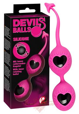 Вагинальные шарики - Devils Balls black/pink