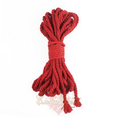 Бавовняна мотузка BDSM 8 метрів, 6 мм, колір червоний