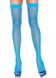 Leg Avenue Nylon Fishnet Thigh Highs OS, Neon Blue