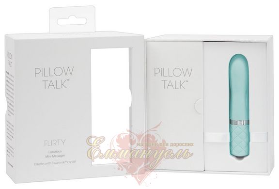 Мини вибратор - Pillow Talk Flirty Teal turquoise, перезаряжаемый - 11 x 2,2