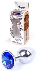 Анальная пробка - Boss Series - Jewellery Silver PLUG Dark Blue S