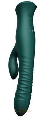 Пульсатор-кролик с вибрацией Zalo Mose Turquoise Green, нагрев до 42&deg;, кристалл Swarovski SO8224 фото