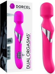 Vibrating Massager 2-in-1 - Dorcel Dual Orgasms Magent, classic massager and vibrator with pearl massage