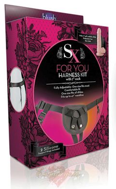 Strap - SX - For You Harness Kit with 7" Cock - Black