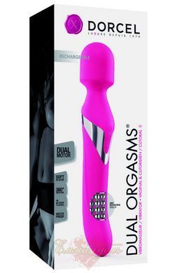 Вибромассажер 2-в-1 - Dorcel Dual Orgasms Magent, классический массажер и вибратор с жемчужным массажем SO3090 фото