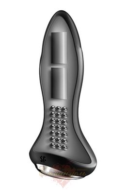 Anal smart vibrating plug with pearl massage - Satisfyer Rotator Plug 1+ Black