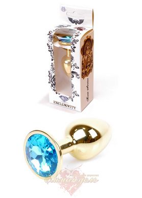 Анальная пробка - Jewellery Gold PLUG Blue, S