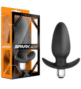 Анальная пробка с вибрацией 3 в 1 - Blush Spark Throttle AV-01 Carbon Fiber