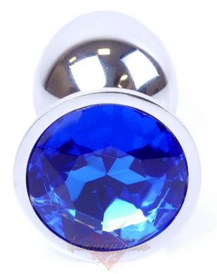 Анальная пробка - Boss Series - Jewellery Silver PLUG Dark Blue S