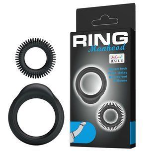 Ерекційні кільця - Ring Manhood 2x Rings Black 6603BI0515 фото