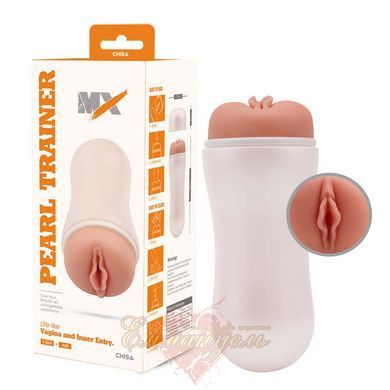 Мастурбатор вагина Chisa MX Pearl Trainer, киберкожа в колбе, анатомическая текстура, 18&times;7,3 см 28019 /CN-620828019 фото