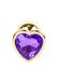 Анальна пробка - Jewellery Gold Heart PLUG purple, S