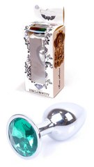 Анальная пробка - Boss Series - Jewellery Silver PLUG Green S